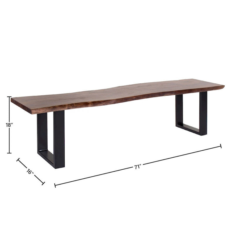 Tabouret de bar en bois d'acacia et fer forgé fait main