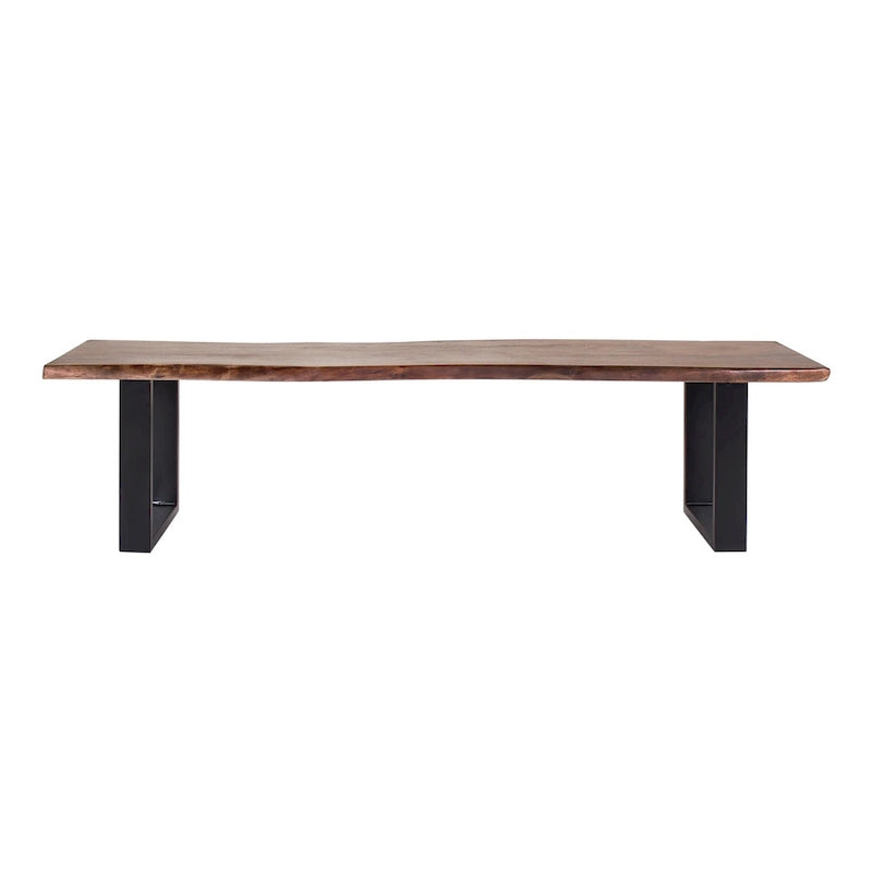 Tabouret de bar en bois d'acacia et fer forgé fait main