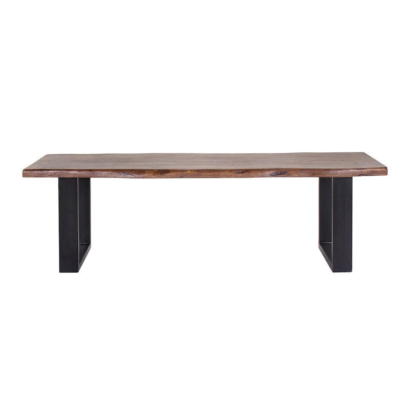 Tabouret de bar en bois d'acacia et fer forgé fait main