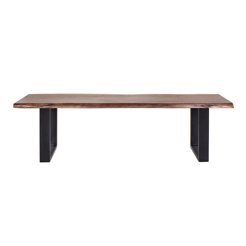 Tabouret de bar en bois d'acacia et fer forgé fait main