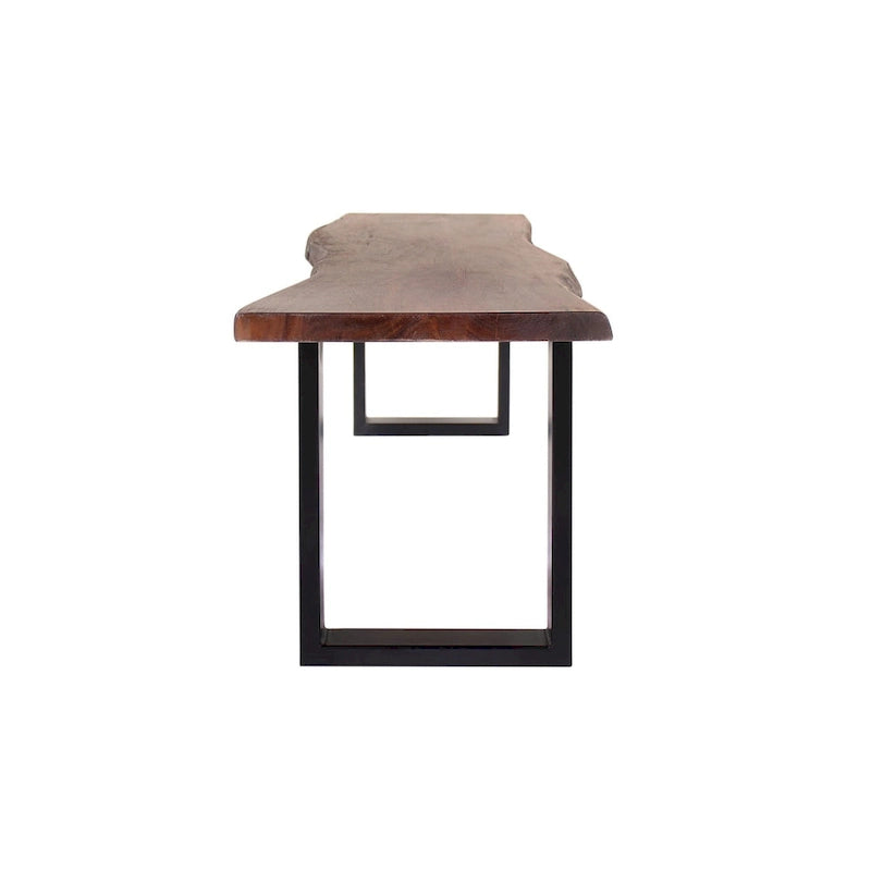 Tabouret de bar en bois d'acacia et fer forgé fait main