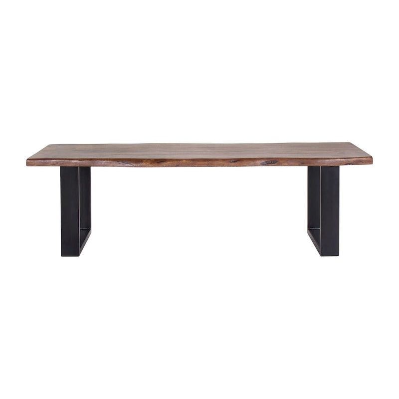 Tabouret de bar en bois d'acacia et fer forgé fait main