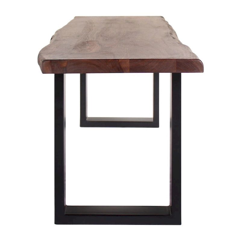 Tabouret de bar en bois d'acacia et fer forgé fait main
