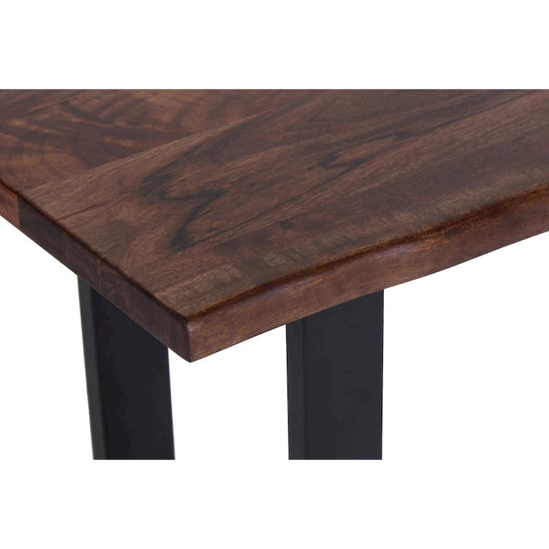 Tabouret de bar en bois d'acacia et fer forgé fait main