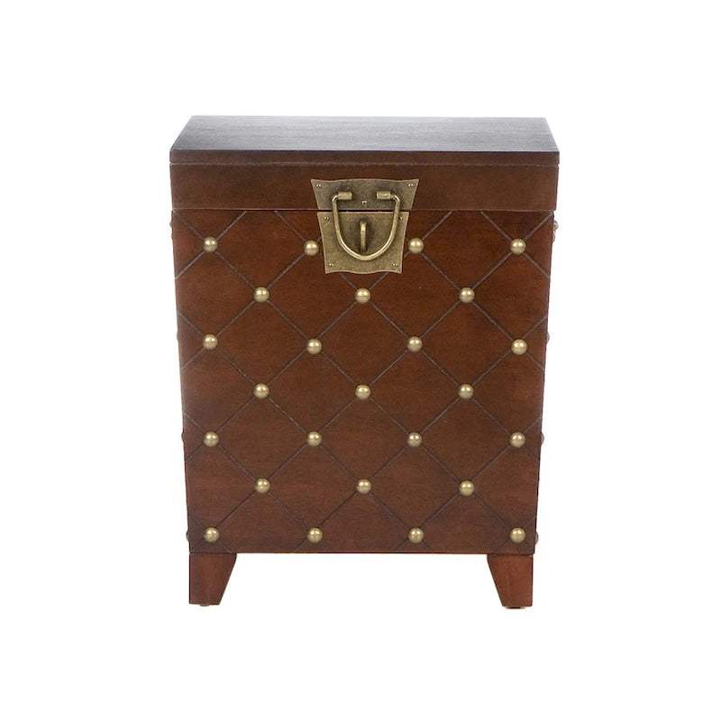 Table d'appoint cloutée couleur expresso