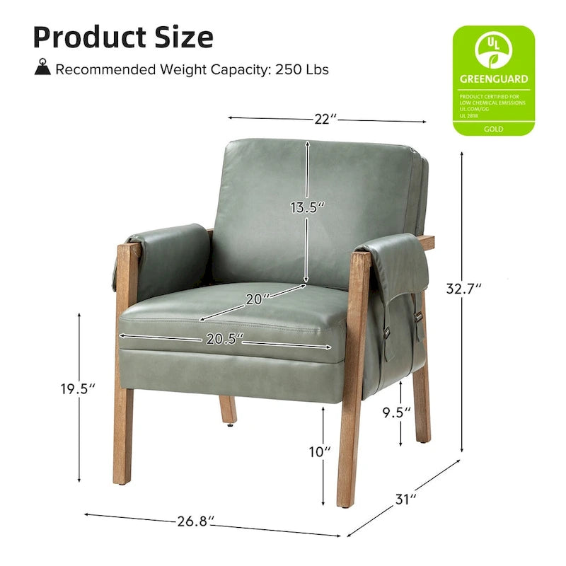 Fauteuils en similicuir style ferme avec pieds en bois massif, deux chaises par ensemble.