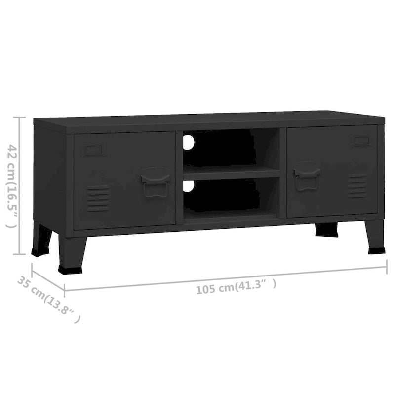 Meuble TV XL/Meuble TV bas/Meuble d'appoint/Meuble TV/Meuble home cinéma/Armoire/Meuble en métal - 41.3 x 13.8 x 16.5