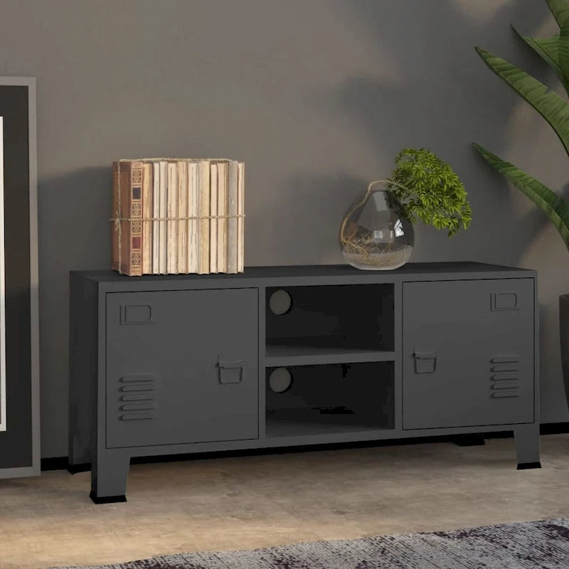 Meuble TV XL/Meuble TV bas/Meuble d'appoint/Meuble TV/Meuble home cinéma/Armoire/Meuble en métal - 41.3 x 13.8 x 16.5