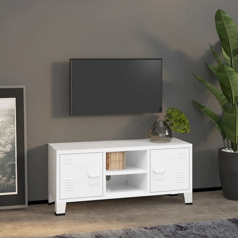 Meuble TV XL/Meuble TV bas/Meuble d'appoint/Meuble TV/Meuble home cinéma/Armoire/Meuble en métal - 41.3 x 13.8 x 16.5