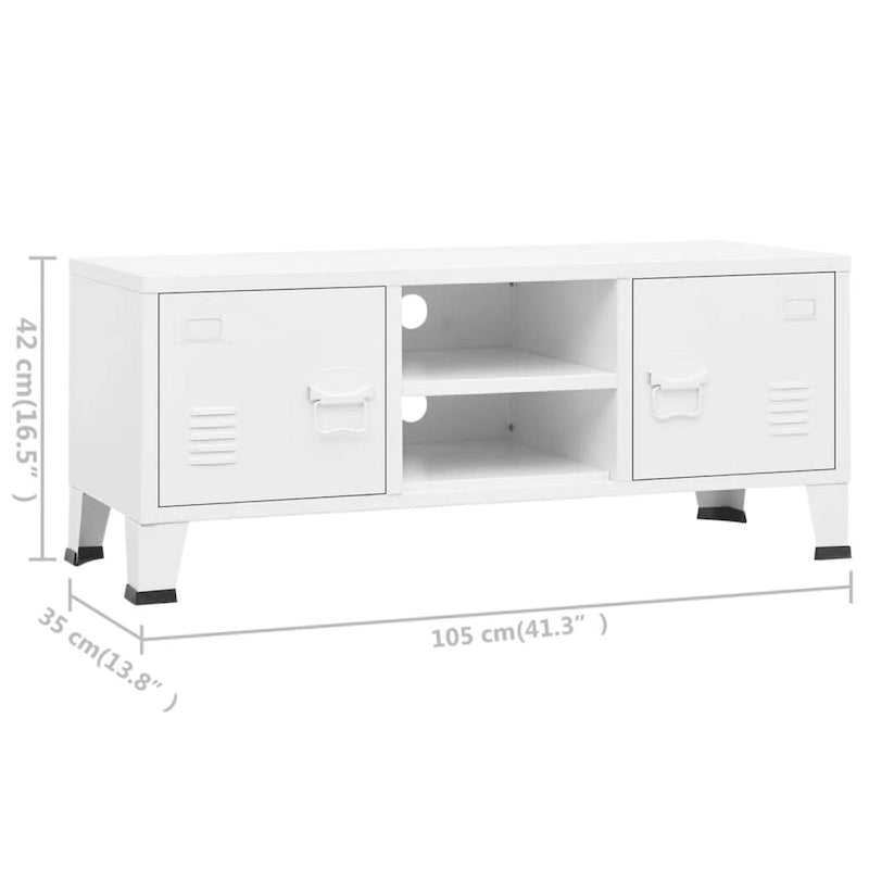 Meuble TV XL/Meuble TV bas/Meuble d'appoint/Meuble TV/Meuble home cinéma/Armoire/Meuble en métal - 41.3 x 13.8 x 16.5