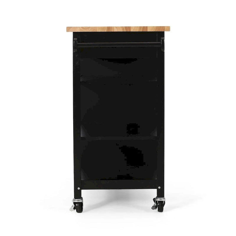 Desserte de cuisine moderne en bois (avec roues, tiroir et meuble de rangement)