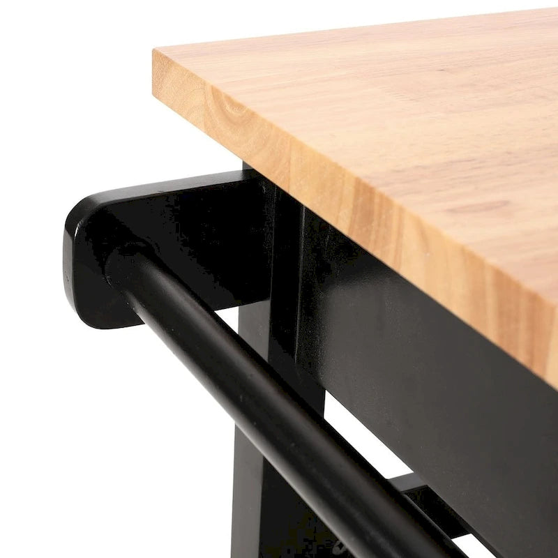 Desserte de cuisine moderne en bois (avec roues, tiroir et meuble de rangement)