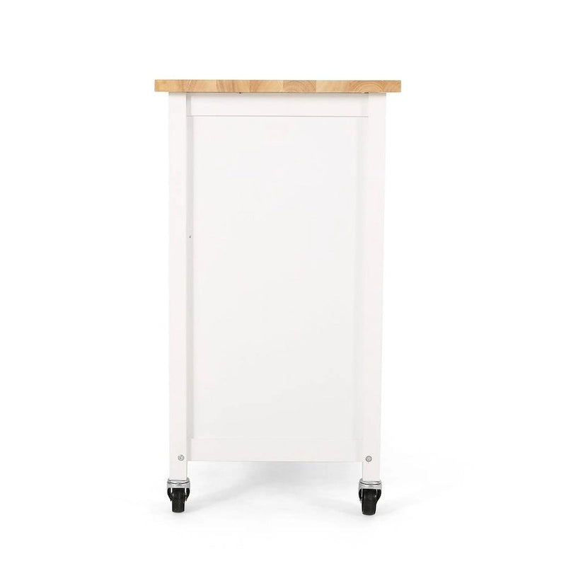 Desserte de cuisine moderne en bois (avec roues, tiroir et meuble de rangement)