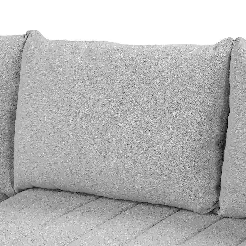 Canapé d'angle convertible rembourré avec pouf de rangement mobile, canapé-lit escamotable en forme de L