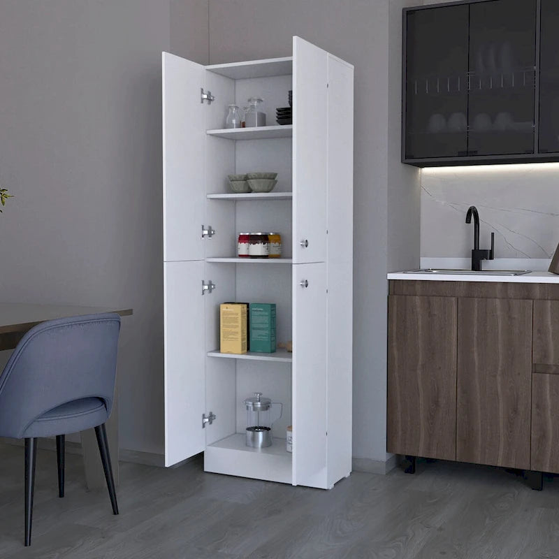 Meuble de rangement 4 portes à 5 niveaux avec étagères dissimulées — Aucune donnée disponible