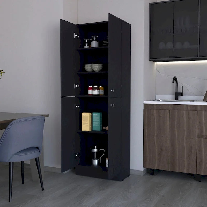 Meuble de rangement 4 portes à 5 niveaux avec étagères dissimulées — Aucune donnée disponible