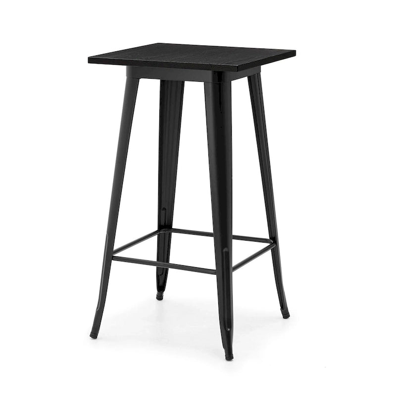 Table de bar industrielle en acier style ferme (Plateau en bois)
