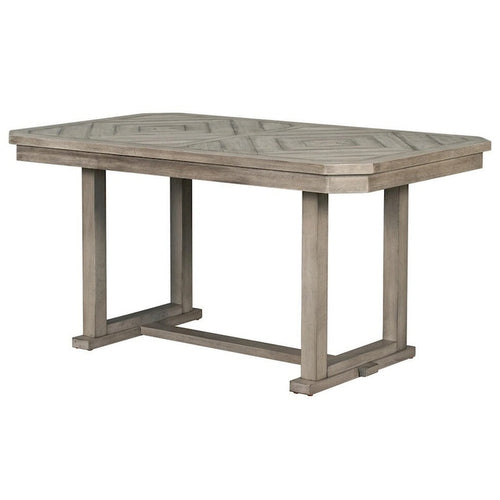 Table à manger de 60 pouces, rectangulaire, motif grain de bois diamant, gris