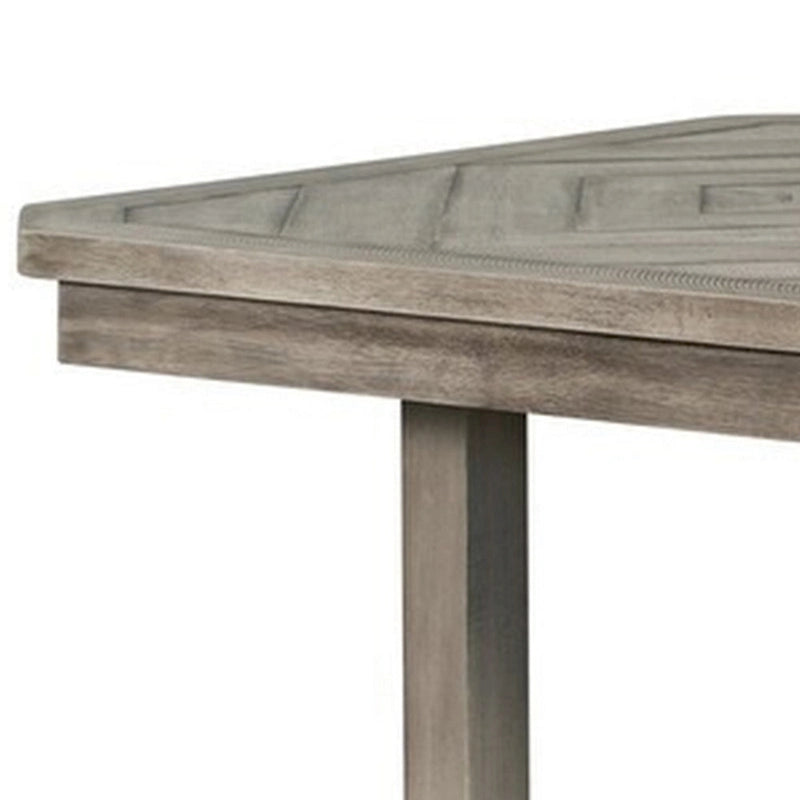 Table à manger de 60 pouces, rectangulaire, motif grain de bois diamant, gris