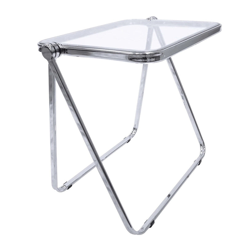 Table d'appoint pliante carrée en plastique avec cadre en fer
