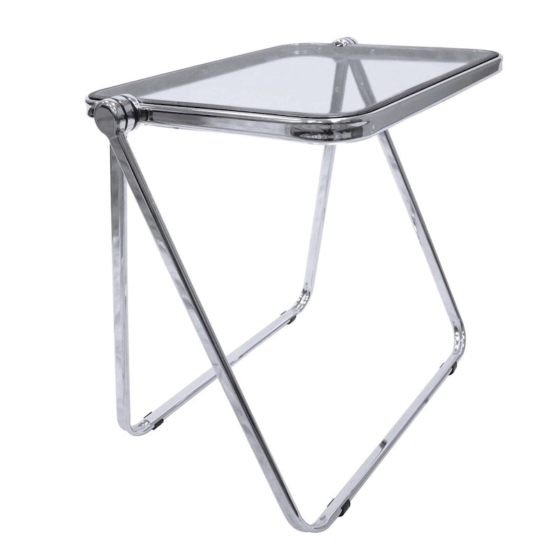 Table d'appoint pliante carrée en plastique avec cadre en fer