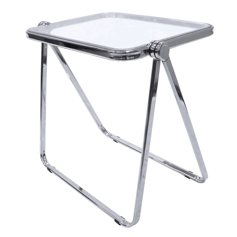 Table d'appoint pliante carrée en plastique avec cadre en fer