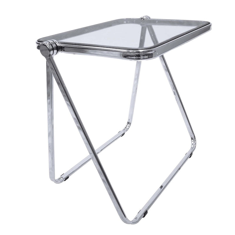 Table d'appoint pliante carrée en plastique avec cadre en fer