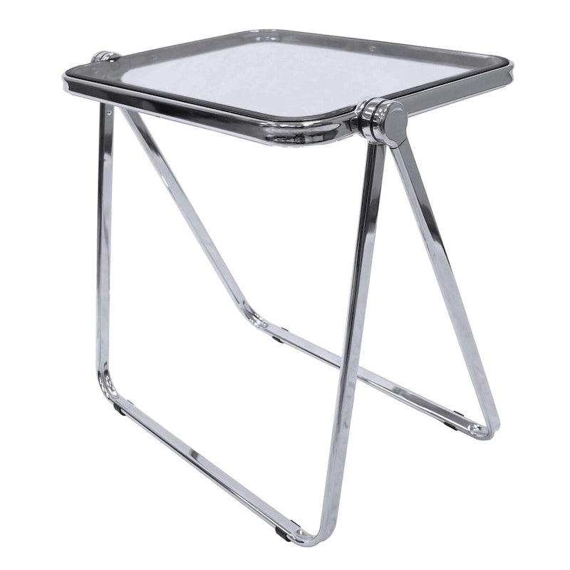 Table d'appoint pliante carrée en plastique avec cadre en fer