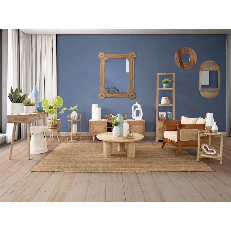 Paire de tables basses élégantes en bois de manguier de style bohème — Un essentiel pour la maison moderne