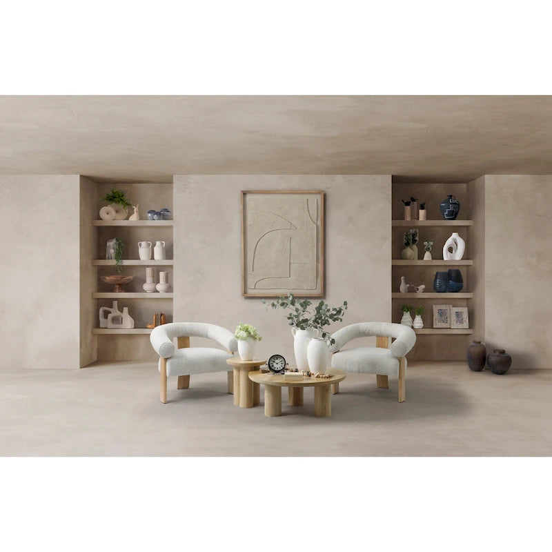 Paire de tables basses élégantes en bois de manguier de style bohème — Un essentiel pour la maison moderne