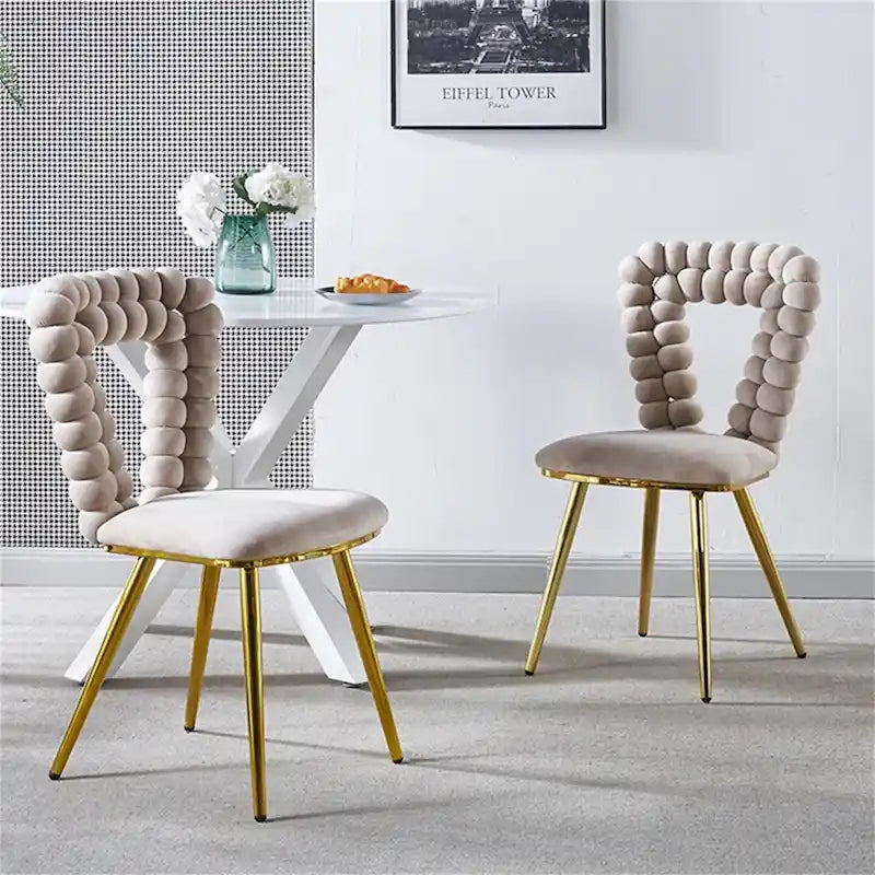 Chaises de salle à manger modernes, pieds en métal — Lot de deux