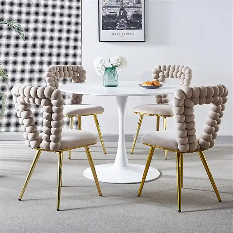 Chaises de salle à manger modernes, pieds en métal — Lot de deux