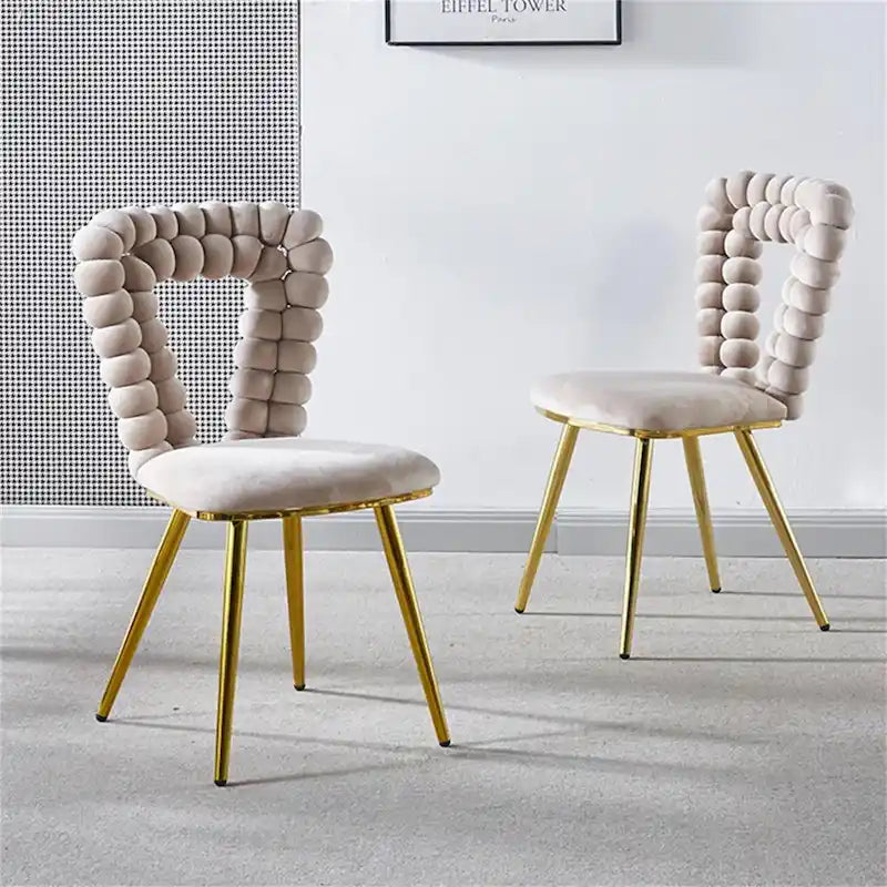 Chaises de salle à manger modernes, pieds en métal — Lot de deux