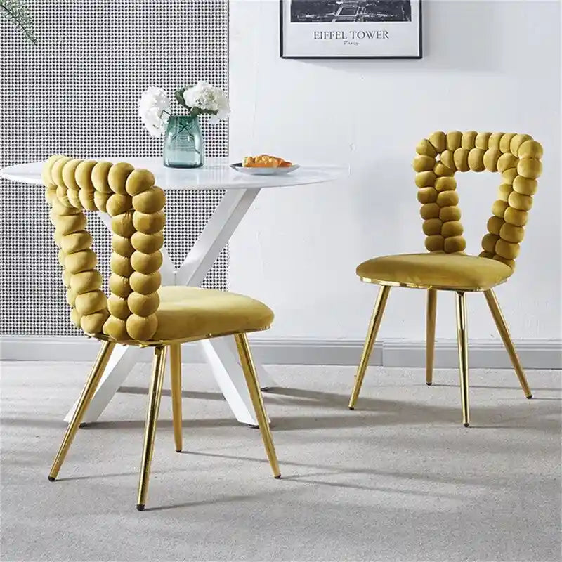 Chaises de salle à manger modernes, pieds en métal — Lot de deux