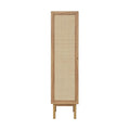 Meuble de rangement pour linge de maison, finition chêne (L 38 x H 152 x P 38 cm)
