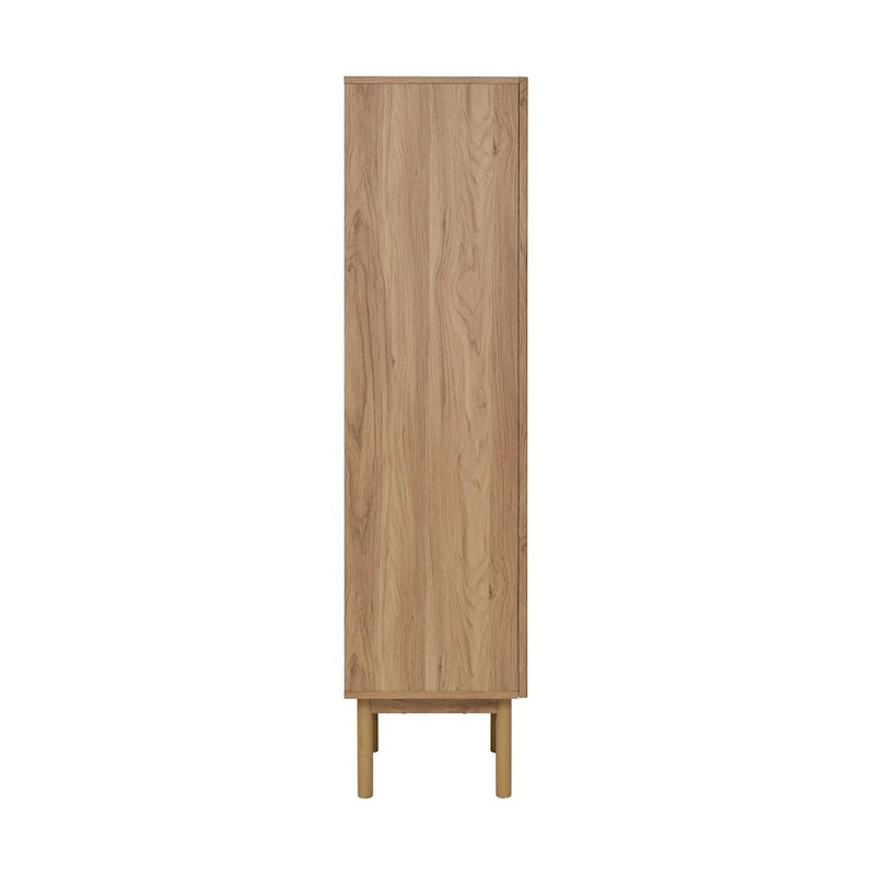 Meuble de rangement pour linge de maison, finition chêne (L 38 x H 152 x P 38 cm)