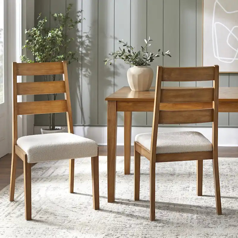 Chaises de salle à manger en bois massif (lot de 2)