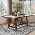 Table de salle à manger en bois massif marron rustique de 183 cm