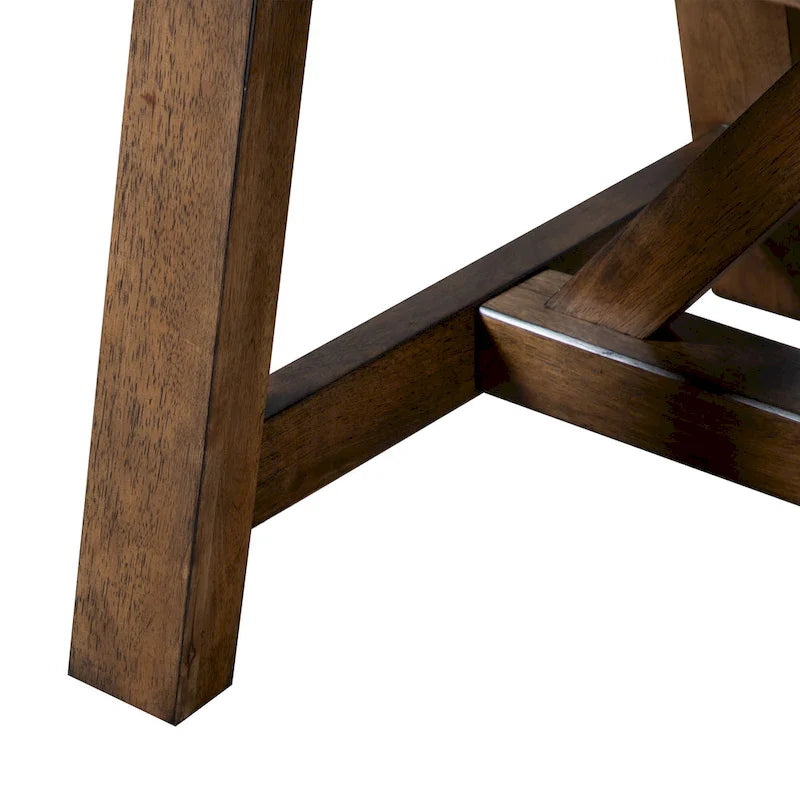 Table de salle à manger en bois massif marron rustique de 183 cm