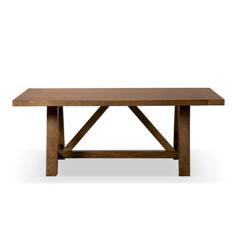 Table de salle à manger en bois massif marron rustique de 183 cm