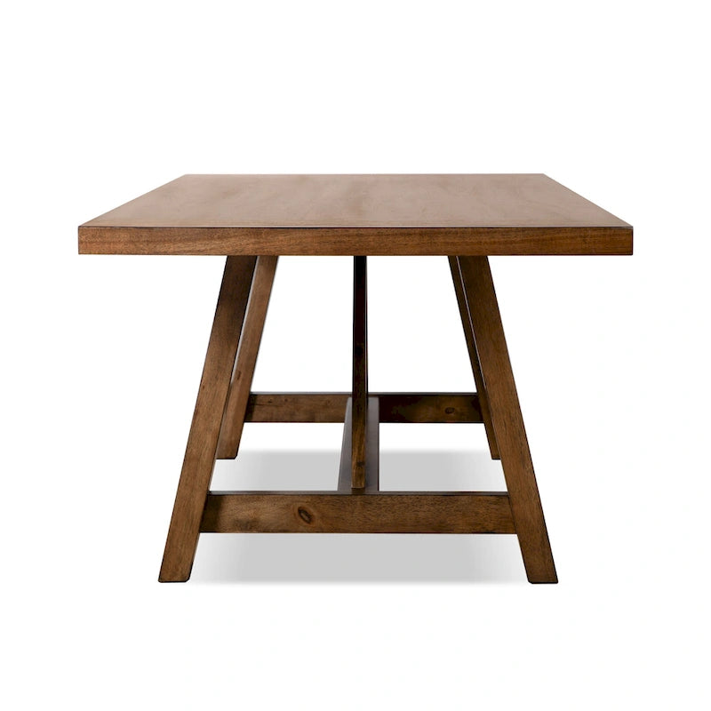 Table de salle à manger en bois massif marron rustique de 183 cm