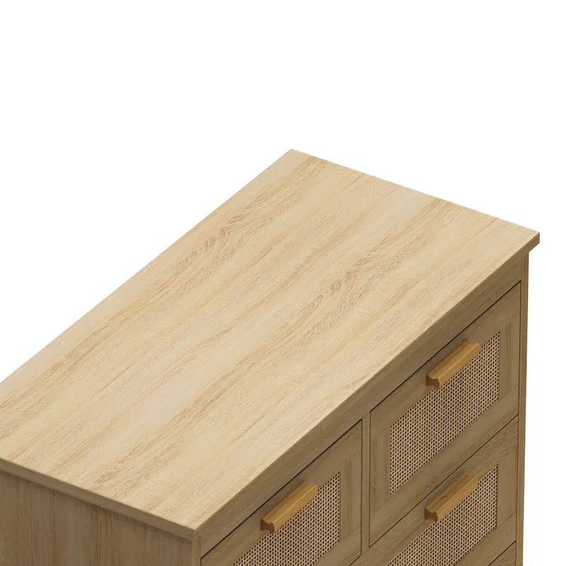 Meuble de rangement 4 tiroirs en rotin — Convient aux chambres à coucher, salons, salles à manger et entrées — Montage facile