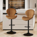 Lot de 2 tabourets de bar modernes en tissu avec cadre en fer